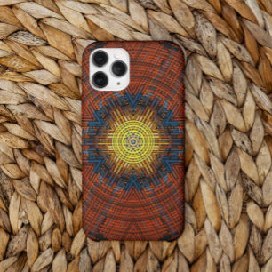 Weave Mandala Orange Yellow and Blue iPhone 11 Case