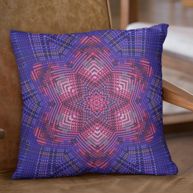 Weave Mandala Pink and Blue Cushion (Creator Uploaded)