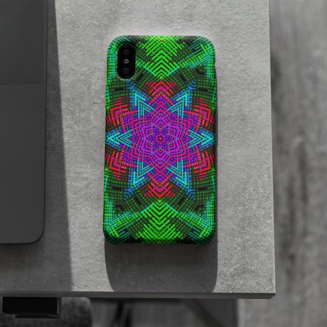 Weave Mandala Pink Blue and Green Case-Mate iPhone Case (Creator Uploaded)