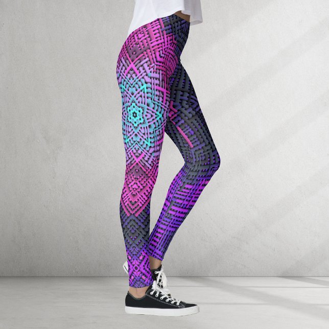 Weave Mandala Pink Purple and Blue Leggings (Creator Uploaded)