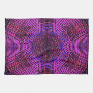 Weave Mandala Pink Purple and Blue Tea Towel