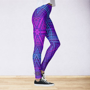Weave Mandala Purple Pink and Blue Leggings