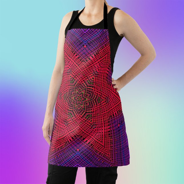 Weave Mandala Red and Purple Apron (Creator Uploaded)
