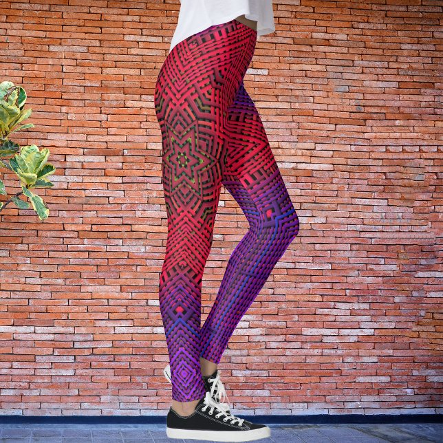 Weave Mandala Red and Purple Leggings (Creator Uploaded)