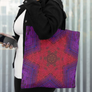 Weave Mandala Red and Purple Tote Bag