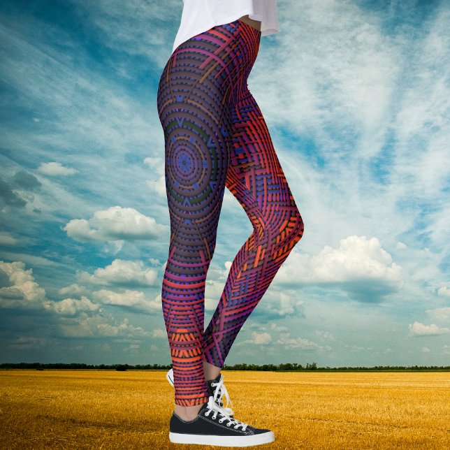 Weave Mandala Red Orange and Purple Leggings (Creator Uploaded)