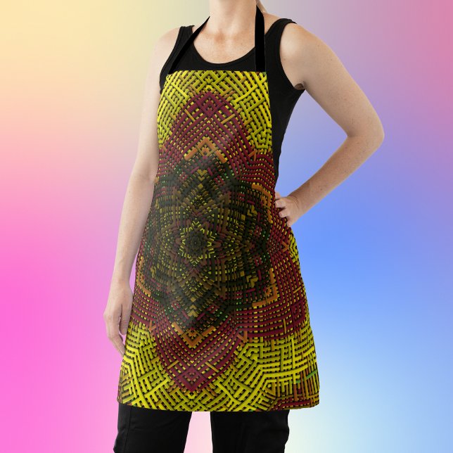 Weave Mandala Yellow and Orange Apron (Creator Uploaded)