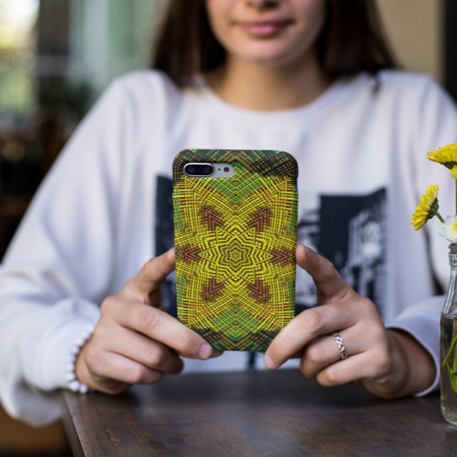 Weave Mandala Yellow Green and Orange Case-Mate iPhone Case (Creator Uploaded)