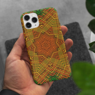 Weave Mandala Yellow Orange and Green iPhone 11 Case