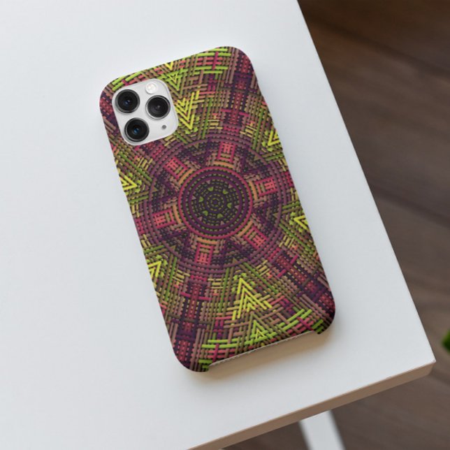 Weave Mandala Yellow Pink and Purple Case-Mate iPhone Case (Creator Uploaded)