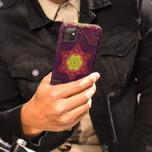 Weave Mandala Yellow Pink and Purple Case-Mate iPhone Case (Creator Uploaded)