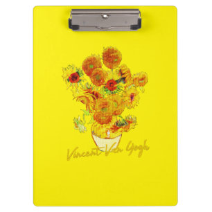 Weave pattern of Sunflowers by Vincent van Gogh Clipboard