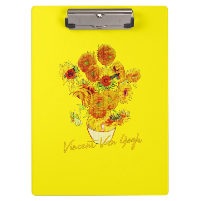 Weave pattern of Sunflowers by Vincent van Gogh Clipboard (Front)