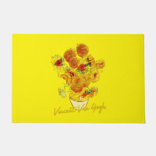 Weave pattern of Sunflowers by Vincent van Gogh Doormat