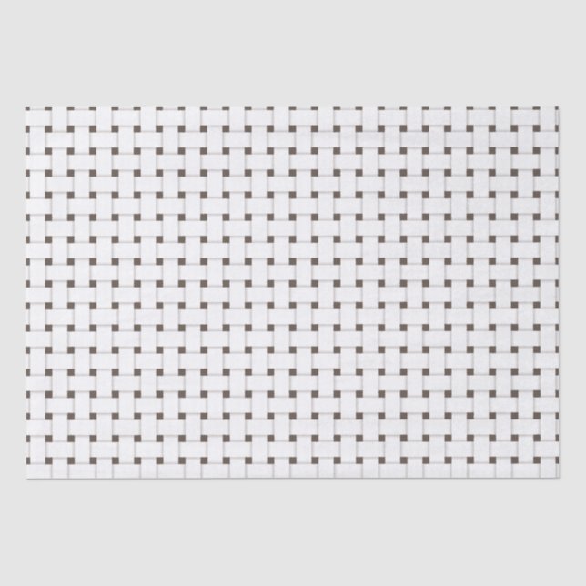 Weave Pattern on Brown, Customisable Tissue Paper (Front)