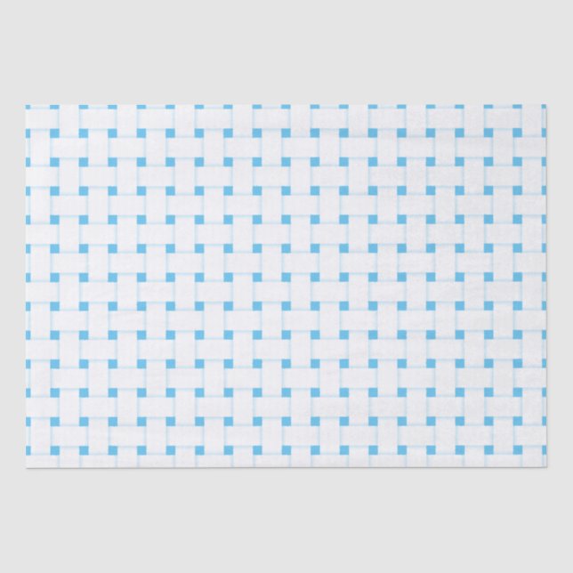 Weave Pattern on Sky Blue, Customisable Tissue Paper (Front)