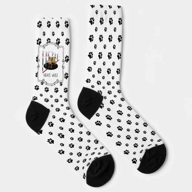 Weave Woes - agility funny stuck dog oops Socks (Right)