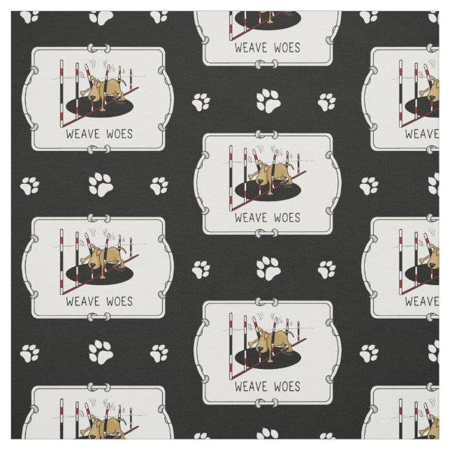 Weave Woes - funny dog agility Fabric (Swatch)