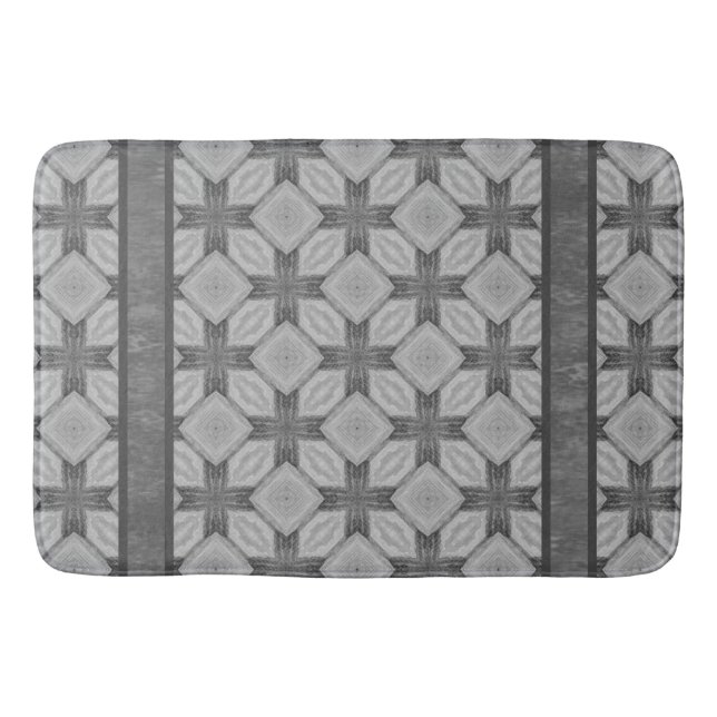 Weaved Diamond Tiles Pattern Bath Mat (Front)