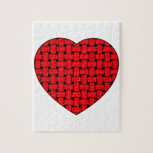 Weaved Red Heart Jigsaw Puzzle