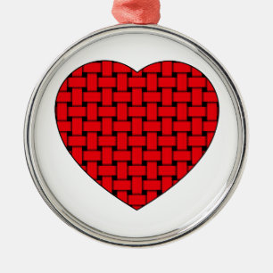 Weaved Red Heart Metal Ornament