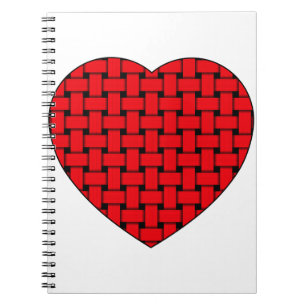 Weaved Red Heart Notebook