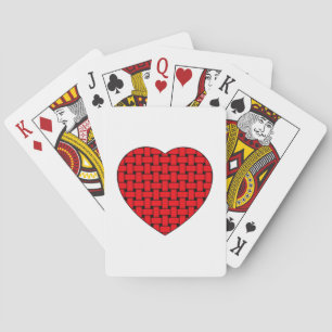 Weaved Red Heart Playing Cards