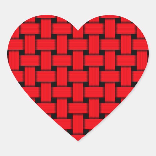 Weaved Red Heart Sticker (Front)