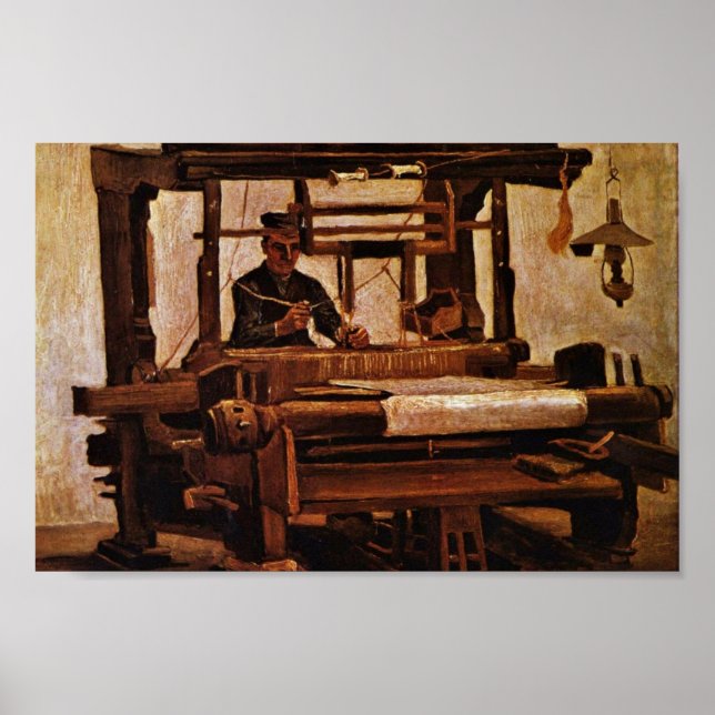Weaver At The Loom By Vincent Van Gogh Poster (Front)