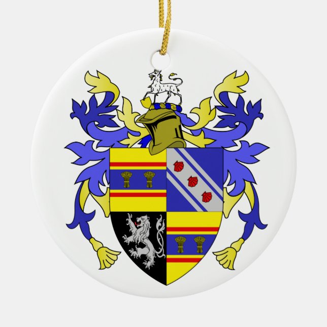 Weaver Coat of Arms Family Crest Ceramic Ornament (Front)