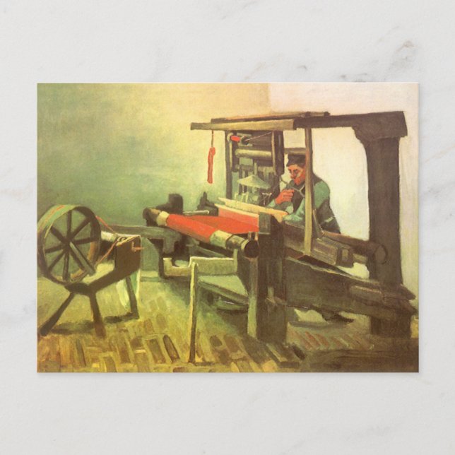 Weaver Facing Left Spinning Wheel Vincent van Gogh Postcard (Front)