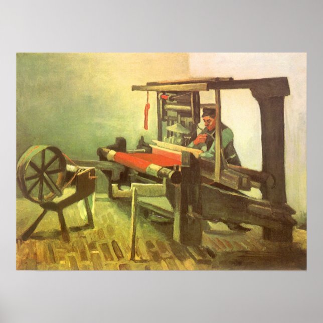 Weaver Facing Left Spinning Wheel Vincent van Gogh Poster (Front)