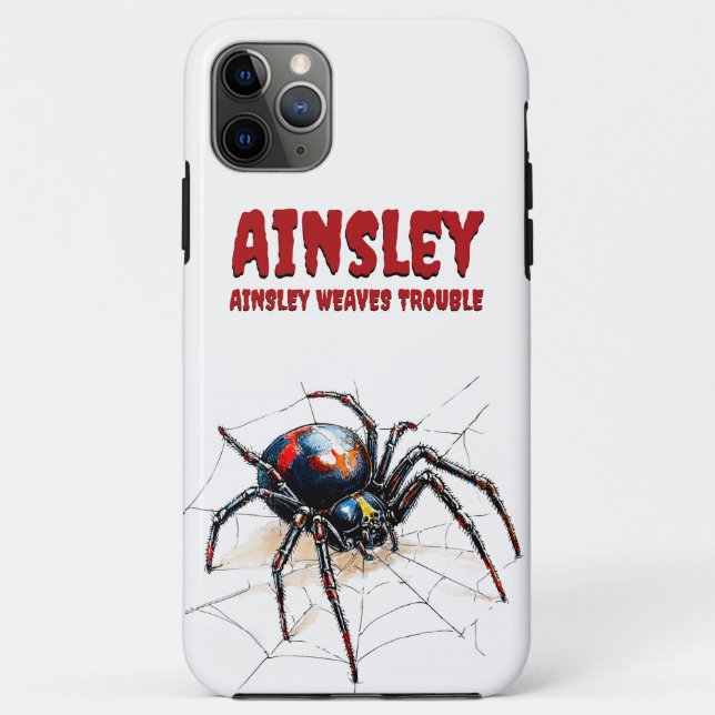 Weaves Trouble Spider Funny Creepy Design Case-Mate iPhone Case (Back)
