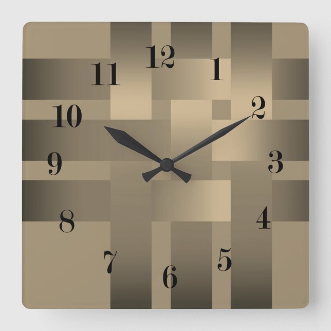Weaving, ribbons , satin square wall clock (Front)
