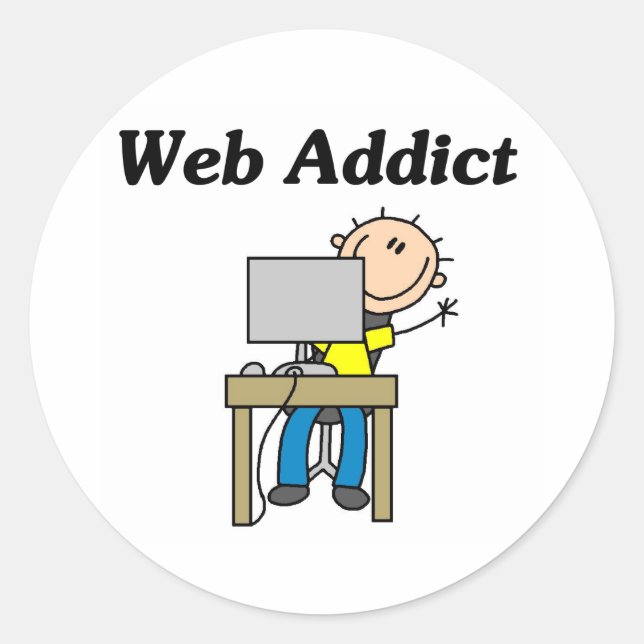 Web Addict Classic Round Sticker (Front)