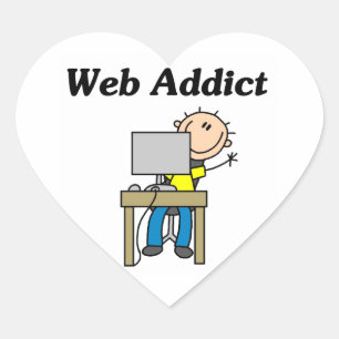 Web Addict Heart Sticker