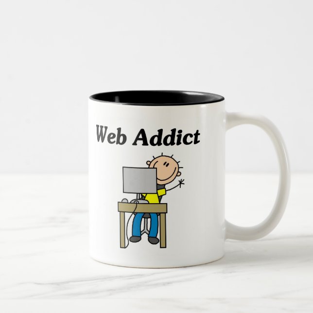 Web Addict Tshirts and Gifts Two-Tone Coffee Mug (Right)