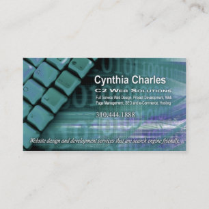 Web Design-1 Business Card template (aqua)
