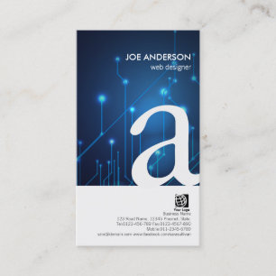 Web Designer Bold Monogram Circuits Business Card