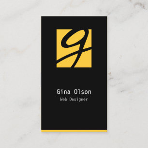 Web Designer Business Card Monogram Block