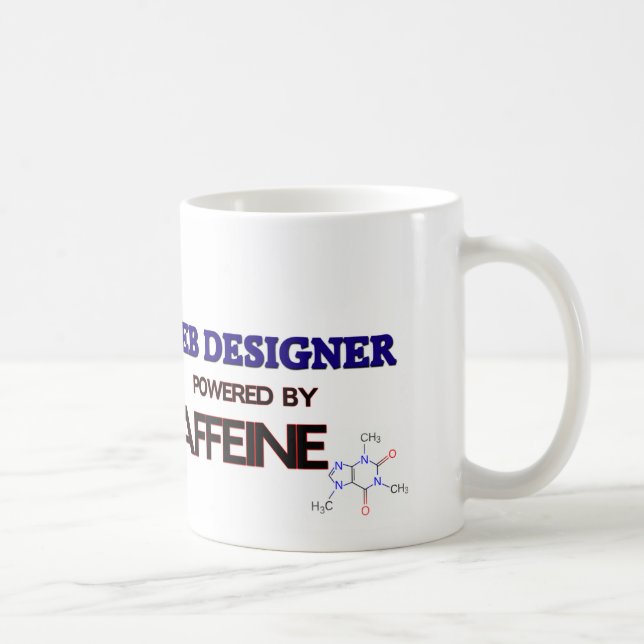 Web Designer Powered by caffeine Coffee Mug (Right)