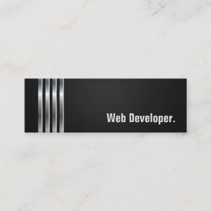 Web Developer - Black Silver Stripes Mini Business Card