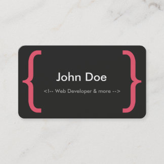 Web Developer Business Card