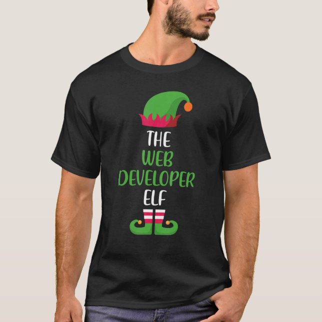 Web Developer Elf Family Matching Group Christmas  T-Shirt (Front)