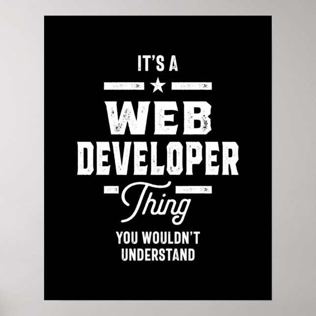Web Developer Job Title Gift Poster (Front)