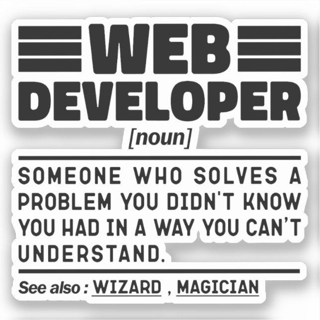 Web Developer Noun Cool Computer Programming Lover (Front)