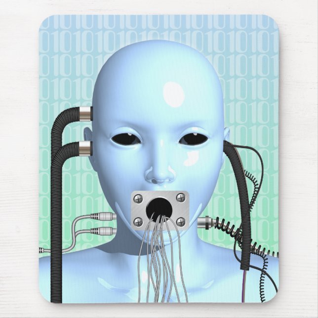 Web Head Modern Surreal Art Mouse Pad (Front)