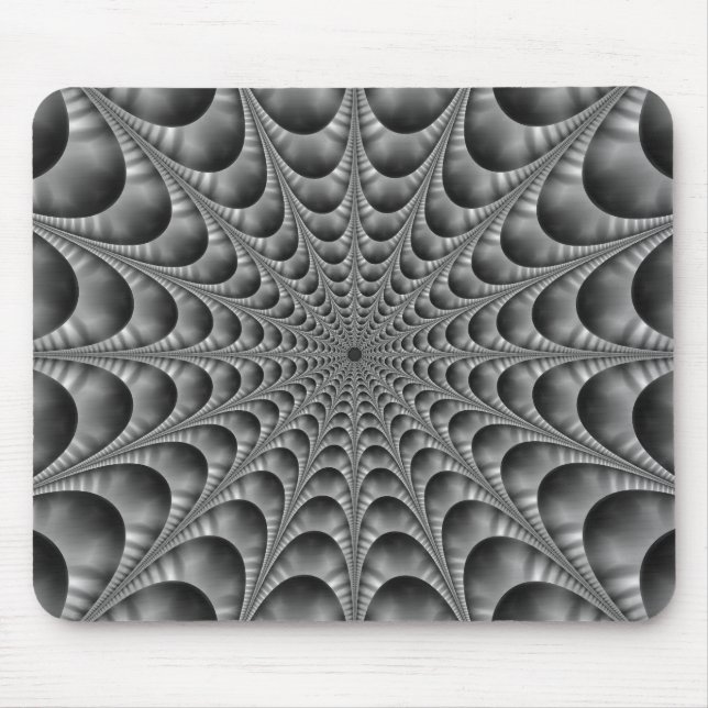 Web in Black and White Mouse Pad (Front)