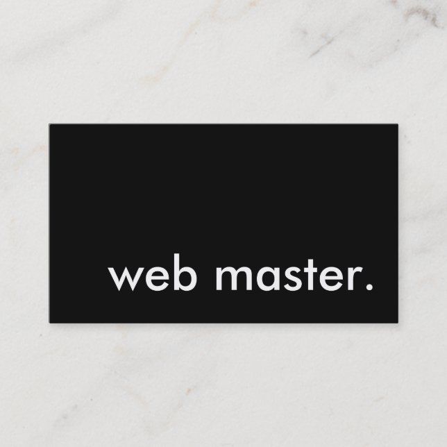 web master. business card (Front)