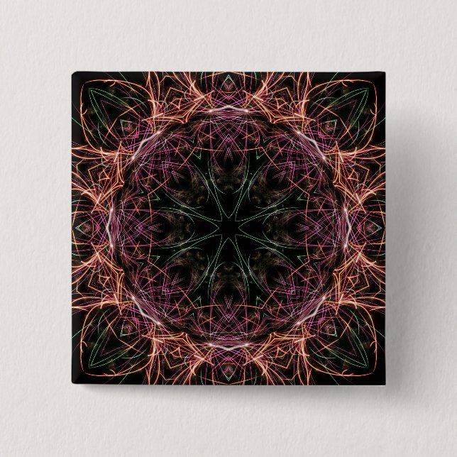 Web of Colour Kaleidoscope Button (Front)